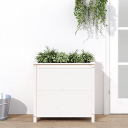 vidaXL - Plantenbak - 82,5x40x78 - cm - massief - grenenhout - wit
