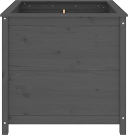 vidaXL - Plantenbak - 82,5x82,5x78 - cm - massief - grenenhout - grijs