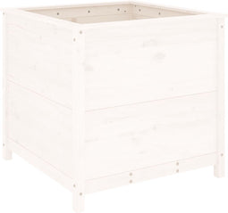 vidaXL - Plantenbak - 82,5x82,5x78 - cm - massief - grenenhout - wit