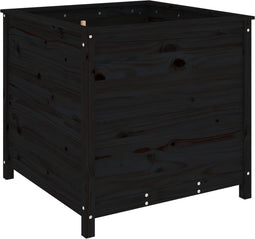 vidaXL - Plantenbak - 82,5x82,5x78 - cm - massief - grenenhout - zwart
