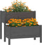 vidaXL - Plantenbak - 84,5x84x75 - cm - massief - grenenhout - grijs