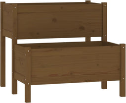 vidaXL - Plantenbak - 84,5x84x75 - cm - massief - grenenhout - honingbruin