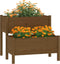vidaXL - Plantenbak - 84,5x84x75 - cm - massief - grenenhout - honingbruin