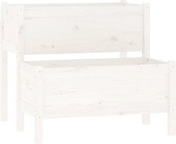 vidaXL - Plantenbak - 84,5x84x75 - cm - massief - grenenhout - wit