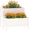 vidaXL - Plantenbak - 84,5x84x75 - cm - massief - grenenhout - wit
