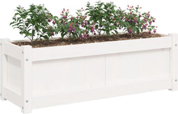 vidaXL - Plantenbak - 90x31x31 - cm - massief - grenenhout - wit