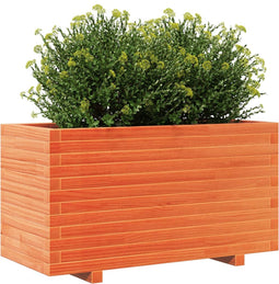 vidaXL - Plantenbak - 90x40x49,5 - cm - massief - grenenhout - wasbruin