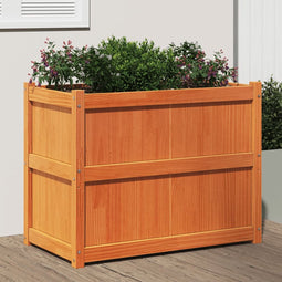 vidaXL - Plantenbak - 90x50x70 - cm - massief - grenenhout - wasbruin