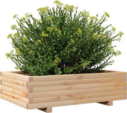 vidaXL - Plantenbak - 90x60x26,5 - cm - massief - grenenhout