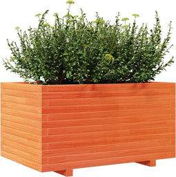 vidaXL - Plantenbak - 90x60x49,5 - cm - massief - grenenhout - wasbruin