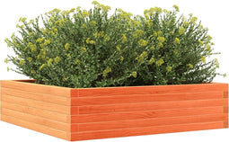 vidaXL - Plantenbak - 90x90x23 - cm - massief - grenenhout - wasbruin