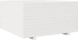 vidaXL - Plantenbak - 90x90x49,5 - cm - massief - grenenhout - wit