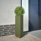vidaXL - Plantenbak - driehoek - 30x26x75 - cm - staal - olijfgroen
