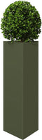 vidaXL - Plantenbak - driehoek - 30x26x75 - cm - staal - olijfgroen