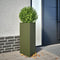 vidaXL - Plantenbak - driehoek - 40x34,5x70 - cm - staal - olijfgroen