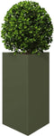 vidaXL - Plantenbak - driehoek - 50x43x75 - cm - staal - olijfgroen