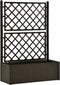 vidaXL - Plantenbak - hoog - met - latwerk - en - zelfbewateringssysteem - mokka