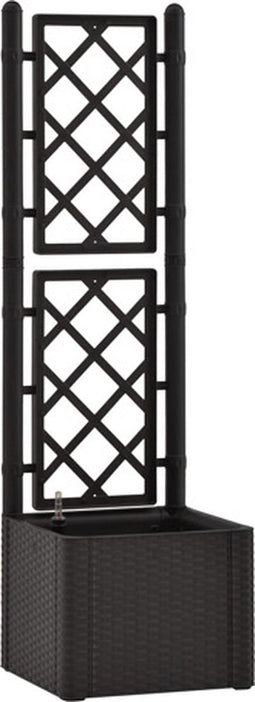 vidaXL - Plantenbak - hoog - met - latwerk - en - zelfbewateringssysteem - antraciet