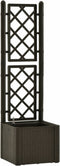 vidaXL - Plantenbak - hoog - met - latwerk - en - zelfbewateringssysteem - mokka