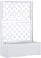 vidaXL - Plantenbak - hoog - met - latwerk - en - zelfbewateringssysteem - wit