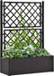 vidaXL - Plantenbak - hoog - met - latwerk - en - zelfbewateringssysteem - antraciet