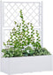 vidaXL - Plantenbak - hoog - met - latwerk - en - zelfbewateringssysteem - wit
