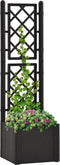 vidaXL - Plantenbak - hoog - met - latwerk - en - zelfbewateringssysteem - antraciet
