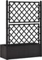 vidaXL - Plantenbak - hoog - met - latwerk - en - zelfbewateringssysteem - antraciet