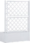 vidaXL - Plantenbak - hoog - met - latwerk - en - zelfbewateringssysteem - wit