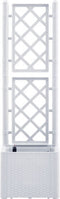 vidaXL - Plantenbak - hoog - met - latwerk - en - zelfbewateringssysteem - wit