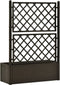 vidaXL - Plantenbak - hoog - met - latwerk - en - zelfbewateringssysteem - mokka