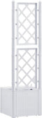 vidaXL - Plantenbak - hoog - met - latwerk - en - zelfbewateringssysteem - wit