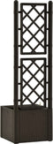 vidaXL - Plantenbak - hoog - met - latwerk - en - zelfbewateringssysteem - mokka