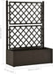 vidaXL - Plantenbak - hoog - met - latwerk - en - zelfbewateringssysteem - mokka