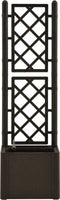 vidaXL - Plantenbak - hoog - met - latwerk - en - zelfbewateringssysteem - mokka