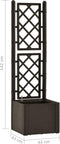 vidaXL - Plantenbak - hoog - met - latwerk - en - zelfbewateringssysteem - mokka