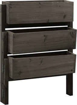 vidaXL - Plantenbak - inklapbaar - 60x14x75 - cm - massief - vurenhout - grijs