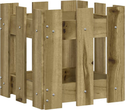 vidaXL - Plantenbak - met - hekontwerp - 30x30x30 - cm - geïmpregneerd - grenenhout