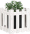 vidaXL - Plantenbak - met - hekontwerp - 40x40x40 - cm - massief - grenenhout - wit