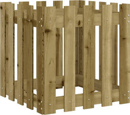 vidaXL - Plantenbak - met - hekontwerp - 50x50x50 - cm - geïmpregneerd - grenenhout