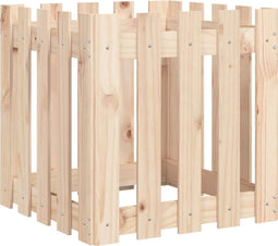 vidaXL - Plantenbak - met - hekontwerp - 50x50x50 - cm - massief - grenenhout