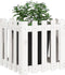vidaXL - Plantenbak - met - hekontwerp - 50x50x50 - cm - massief - grenenhout - wit