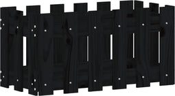 vidaXL - Plantenbak - met - hekontwerp - 60x30x30 - cm - massief - grenenhout - zwart