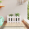 vidaXL - Plantenbak - met - hekontwerp - 60x30x30 - cm - massief - grenenhout - wit