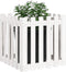 vidaXL - Plantenbak - met - hekontwerp - 60x60x60 - cm - massief - grenenhout - wit