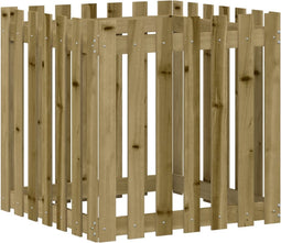 vidaXL - Plantenbak - met - hekontwerp - 70x70x70 - cm - geïmpregneerd - grenenhout
