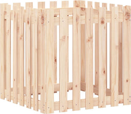 vidaXL - Plantenbak - met - hekontwerp - 70x70x70 - cm - massief - grenenhout
