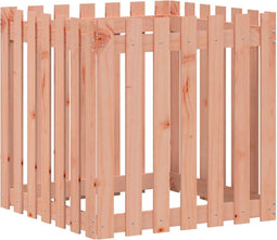 vidaXL - Plantenbak - met - hekontwerp - 70x70x70 - cm - massief - douglashout