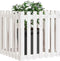 vidaXL - Plantenbak - met - hekontwerp - 70x70x70 - cm - massief - grenenhout - wit