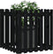 vidaXL - Plantenbak - met - hekontwerp - 70x70x70 - cm - massief - grenenhout - zwart